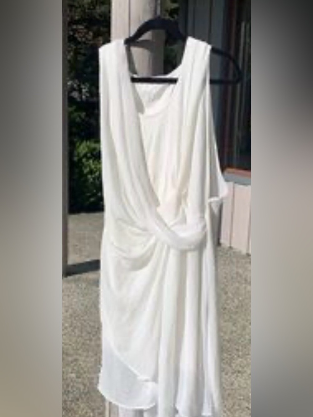 Zara White Draped Midi Dress Sz S
